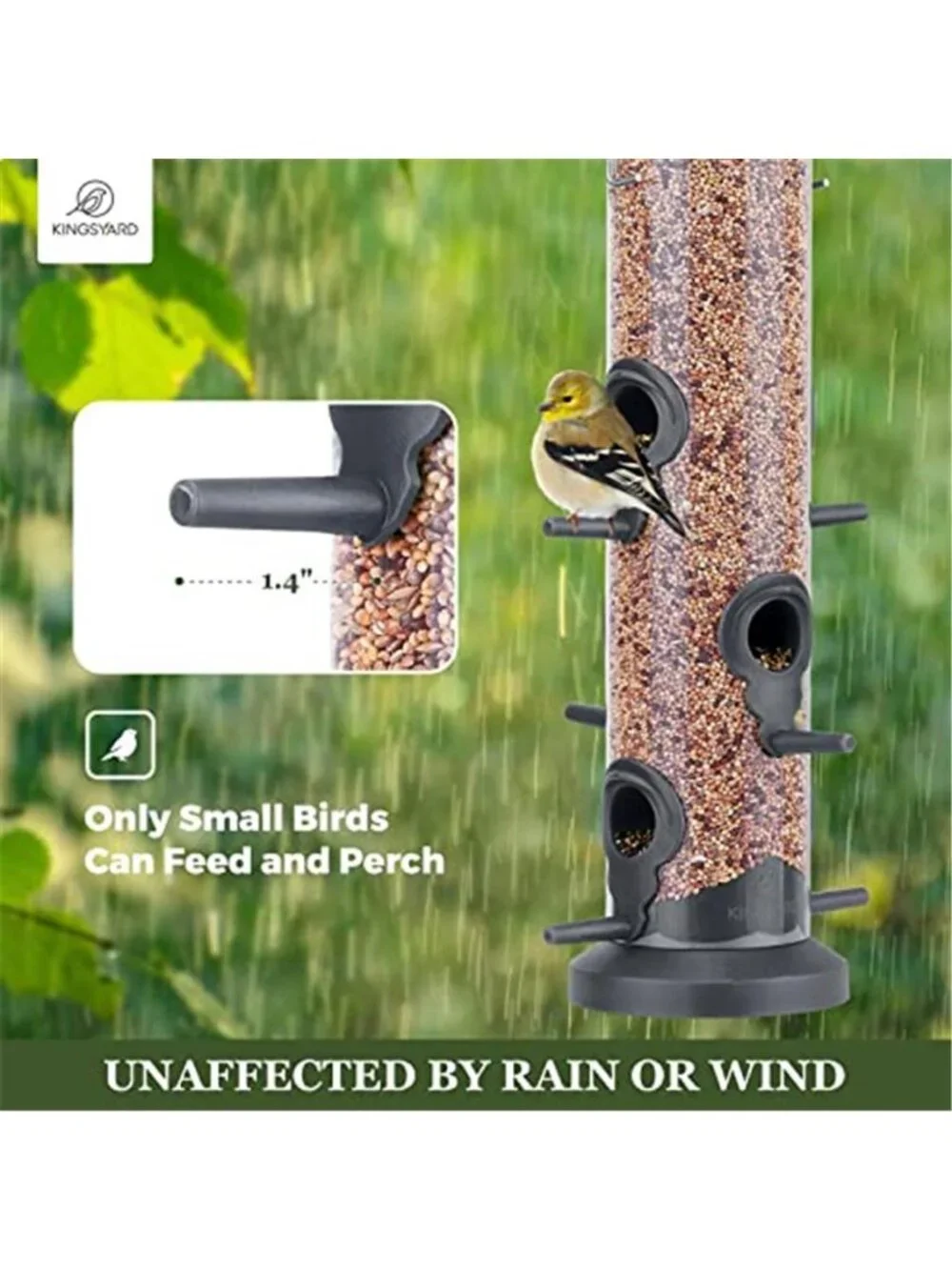 New 2 Pack Tube Feeders with 6 Feeding Ports for Outdoors Hanging
